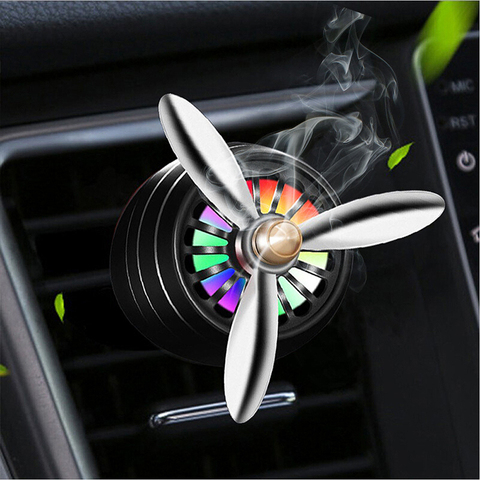 Smell Mini LED Air Freshener Car Perfume Conditioning Alloy Auto Vent Outlet Clip Fresh Fragrance Aromatherapy Atmosphere Light ► Photo 1/6