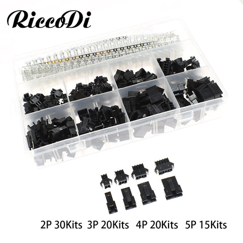 720pcs(85set) 2.5mm Pitch 2-5Pin JST SM Male & Female Plug Housing Male/Female Pin Header Crimp Terminals Connector Kit ► Photo 1/3