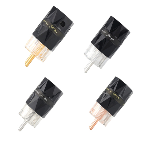 High Quality Viborg VE503 Top Clear Pure Copper Rhodium Plated EU Plug Type Schuko Power Plug Hifi Connectors ► Photo 1/6