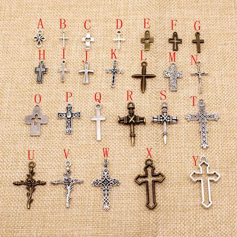 20 Pcs Metal Bronze Silver Color Plated Cross Charms Pendant For Jewelry Making Metal Charms Supplies For Jewelry Materials ► Photo 1/2