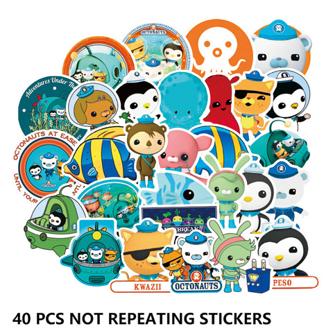 Octonauts 40pcs not repeating kids Toys Stickers Movie Barnacles Peso PVC Waterproof Sticker Children Room Party Supplies ► Photo 1/6