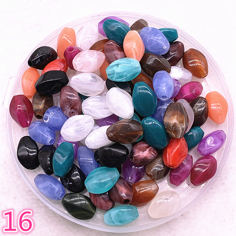 New 30pcs 13x8x7mm Imitation Stone Beads Oval Shape Acrylic Beads for Jewelry Making DIY #16 ► Photo 1/2