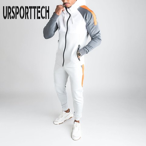 Men Joggers Suit Sets Solid Tracksuit Man Brand Spring Autumn Sport Suit Male Hoodies+ Pants Warm Sportswear Men's Clothing ► Photo 1/6