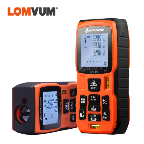 LOMVUM Laser Distance Meter Digital Level Bubbles Laser Rangefinder Battery-Powered Handheld Tape Distance Measurer 40M 50M 60M ► Photo 1/6