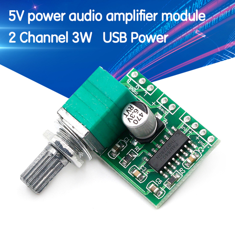 PAM8403 5V Power Audio Amplifier Board 2 Channel 3W W Volume Control/ USB Power ► Photo 1/6