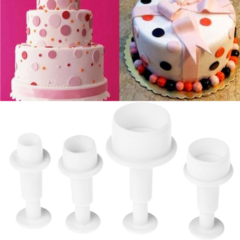 4Pcs/Set Cake Mold Mini Round Circle Cookie Mold Plastic Cake Cutter Mold Biscuit Fondant Sugar Plunger Craft Decor Tools ► Photo 1/6