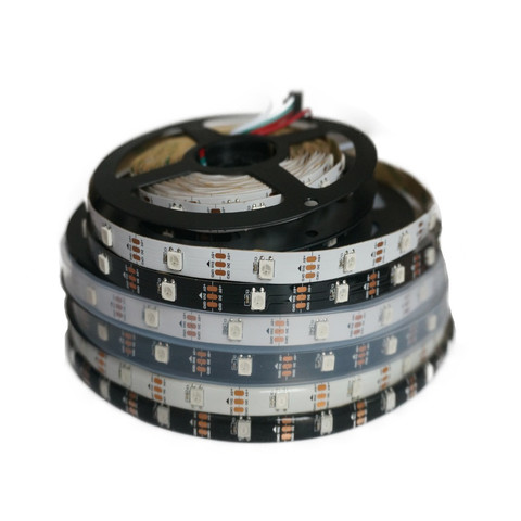 1m 5m DC5V WS2812B WS2812 Led Pixel Strip Individually Addressable Smart RGB Led Strip Light Tape Black White PCB IP30/65/67 ► Photo 1/6