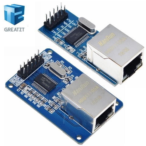 GREATZT ENC28J60  / ENC28J60 (mini version) LAN Ethernet Network Board Module 25MHZ Crystal AVR 51 LPC STM32 3.3V ► Photo 1/6