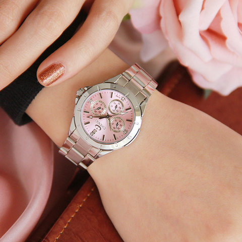 CHENXI Ladies Watches Silver Stainless Steel Wrist watch for Women Fashion Dress Quartz 5 Color Analog Casual Female Clock ► Photo 1/6