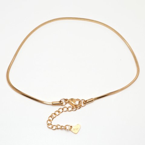 304 Stainless Steel Anklet Gold Color 23.3cm(9 1/8