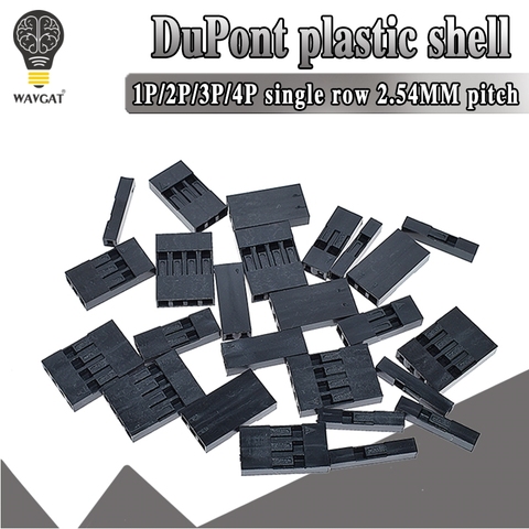 100PCS Dupont Head 2.54mm 1X 1P 2P 3P 4P 1X1P 1X2P Dupont Plastic Shell Pin Head Connector Jumper Wire Cable Housing Plug Female ► Photo 1/6