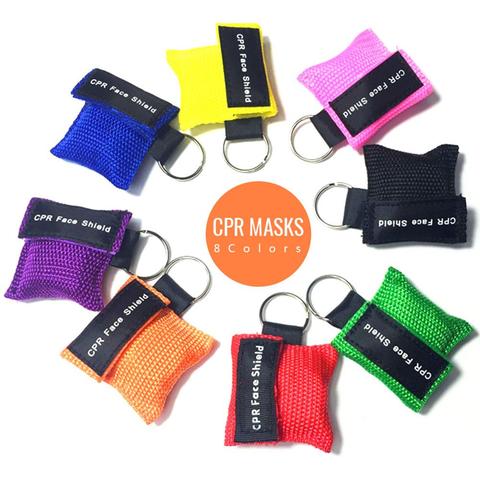 1PCS New Resuscitator Mask Keychain Emergency Face Shield First Aid CPR Mask For Health Care Tools Face Shield 8 Colors ► Photo 1/6