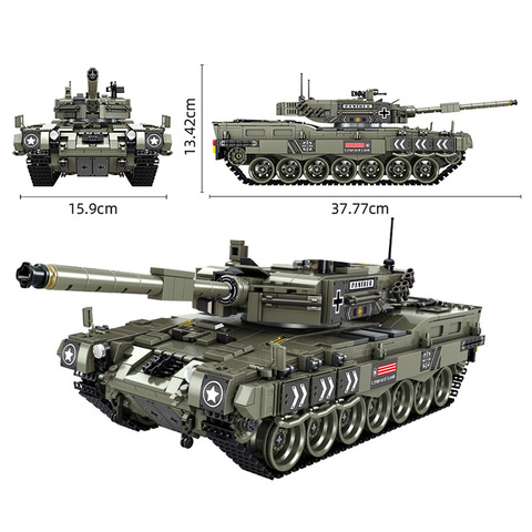 Military Series 1747pcs Leopard 2 Main Battle Tank Building Blocks Technic Army Soldiers Heavy Tank Bricks Children Toys Gifts ► Photo 1/6