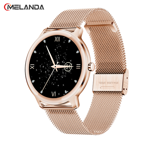 2022 MELANDA 7.3mm Super Slim Smart Watch Women Full Touch Screen Heart Rate Monitor Blood Pressure Smartwatch For Android IOS ► Photo 1/6