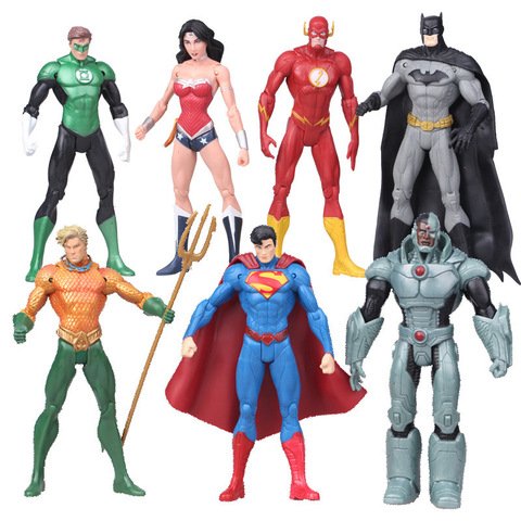 7pcs/lot DC Justice League Flash Aquaman Superman Batman Wonder Woman PVC Action Figure Collectible Model Toy ► Photo 1/6