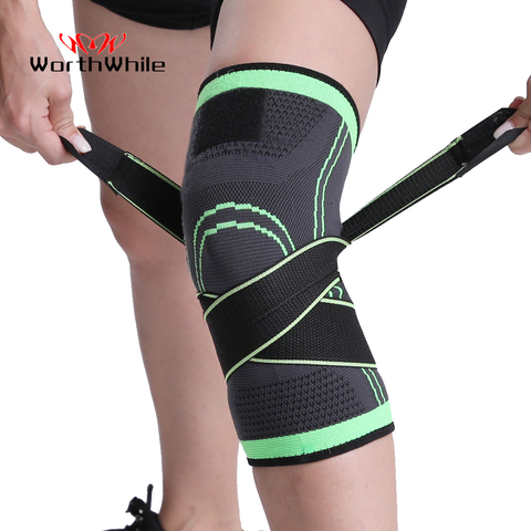 WorthWhile 1PC Sports Kneepad Men Pressurized Elastic Knee Pads Support Fitness Gear Basketball Volleyball Brace Protector ► Photo 1/6