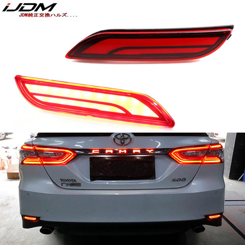 iJDM 3D Optic LED Bumper Reflector Lights For 2022-up Toyota Camry, Function as Tail, Brake Rear Fog Lamps and Turn Signal Light ► Photo 1/5