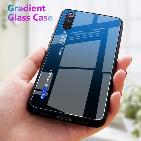 Gradient Phone Case For Xiaomi Mi A3 Mi 9t 10 Pro 9 SE Mi9 Lite CC9e CC9 Case Tempered Glass Cover For Xiaomi Mi Note 10 Lite ► Photo 1/6