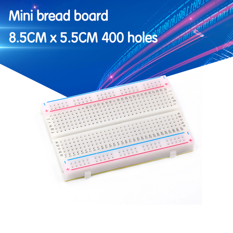 1pcs Quality mini bread board / breadboard 8.5CM x 5.5CM 400 holes ► Photo 1/6