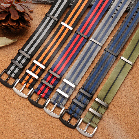 20mm 22mm Nylon Fabric Parachute Military Watch Band Strap High Quality NATO Sport Watchband Bracelet Belt for 007 James bond ► Photo 1/6