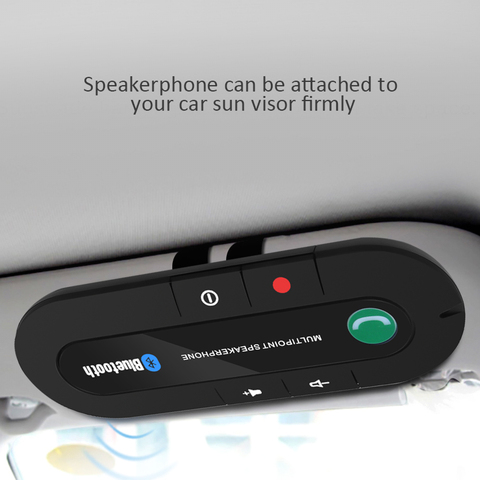 Mini Sun Visor Clip Bluetooth speakerphone Audio MP3 Music Receiver Car Kit Wireless Handsfree Speaker phone Adapter for phone ► Photo 1/6