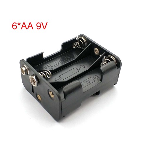 6*AA 9V Plastic Battery Double Side Spring Box Back-to-back with 9V Buckle AA Holder Battery Holder Box Battery Case ► Photo 1/4