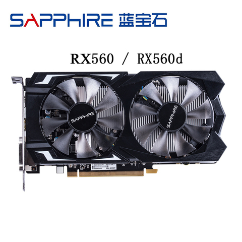 SAPPHIRE Video Card RX 560 4GB GDDR5 Graphics Cards for AMD RX 500 rx 560d VGA RX560 4G RX560D DP HDMI DVI 7000MHz 1024 896 Used ► Photo 1/6