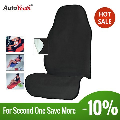 AUTOYOUTH Towel Car Seat Cover for Athletes Fitness Gym Running Beach Swimming Outdoor Water Sports Machine Washable - Black ► Photo 1/6