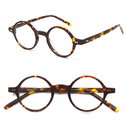 Vintage Small Round Tortoise Full Rim Acetate Eyeglass Frames Men Women Unisex Hand Made B007 ► Photo 1/6