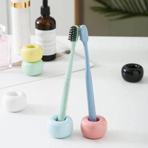 Ceramic Portable Toothbrush Holder  Multifunctional Toothpaste Holder Mini Organizer Case Bathroom Accessories ► Photo 1/6