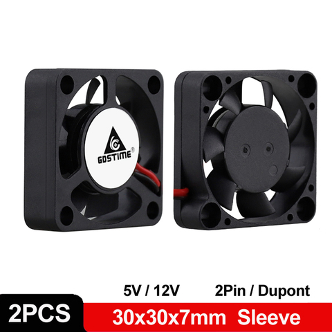 2PCS Gdstime 3007 30mm x 30mm x 7mm 3cm Axial Fan Cooler DC 5V 12V 2Pin Dupont Mini Brushless Case Cooler Cooling Fan ► Photo 1/6