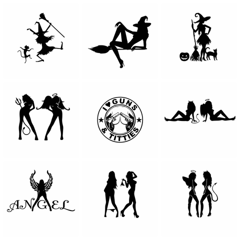 Car Stickers Witch Sticker Girls stickers auto products Vinyl Decals Decorate Stickers Auto Products car Door Window Decoration ► Photo 1/6