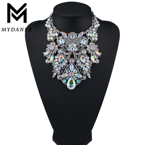 MYDANER Fashion Brand Rhinestone Multicolored Bohemian Good Quality Chunky Collar Women Choker Maxi Statement Necklace Jewelry ► Photo 1/6