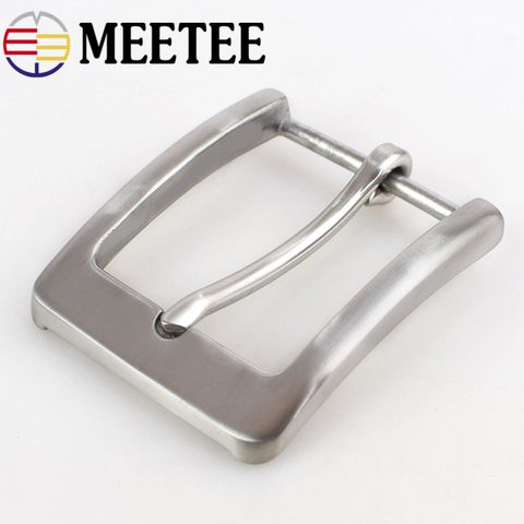 Meetee 40mm Wide Solid Stainless Steel Belt Buckle Brushed Pin Buckle Metal Cowboy Belt Head Mens Jeans Accessory for 38mm Belt ► Photo 1/6