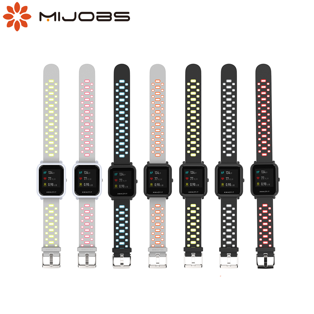 Buy Online Mijobs mm Sport Amazfit Strap Silicone Wrist Strap For Xiaomi Huami Amazfit Bip Bit Pace Lite Youth Smartwatch Correa Strap Alitools