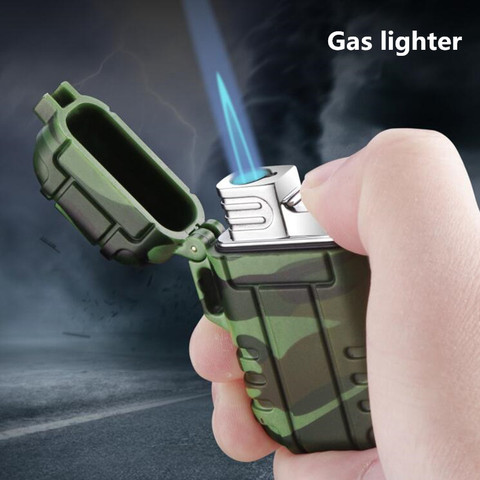 Gas lighter waterproof lighter Inflatable Butane Cigarette Lighters Windproof blue flame lighter for smoking ► Photo 1/6