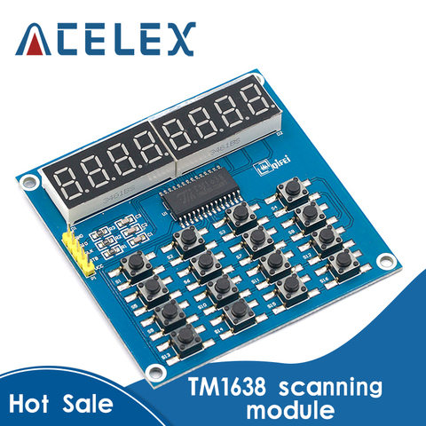 TM1638 LED Display 8-Bit Digital Tube Module 3-Wire 16 Keys 8 Bits Keyboard Scan And KEY LED Display Module For Arduino DIY Kit ► Photo 1/6
