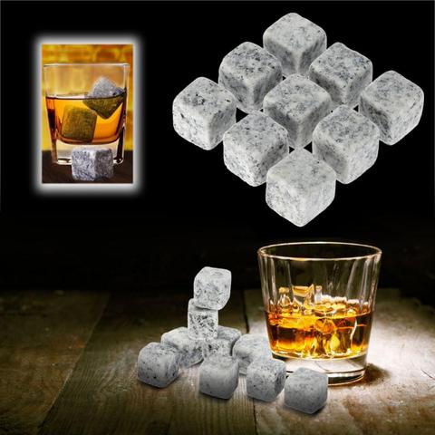 9 Pcs 100% Natural  Whisky Ice Stones Wine Drinks Ice Cube Whisky Stone Whisky Rock Wedding Gift Favor Christmas Bar Accessories ► Photo 1/6