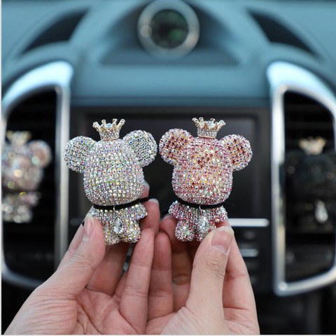 Creative crown diamond cute bear car violence bear fragrance perfume clip air outlet aroma car decoration air fresher ► Photo 1/6