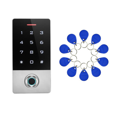 RFID fingerprint  Access Control touch Keypad  metal shell rainproof IP66 anti-hit 300 fingers / 10000 card users ► Photo 1/6