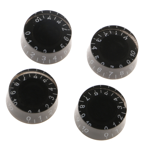 Pack of 4 Volume Tone Control Knobs Caps with Number Plastic for Les Paul Electric Guitar Black ► Photo 1/5