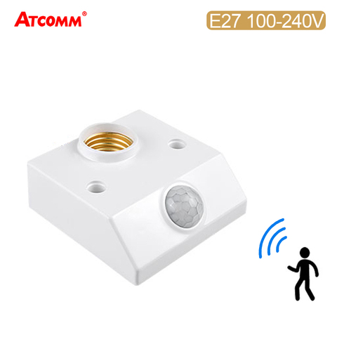 Ampoule LED E27 Lamp Holder Screw Cap Socket With PIR Motion Sensor Switch E27 Edison Light Bulb Socket AC 90V-265V ► Photo 1/6