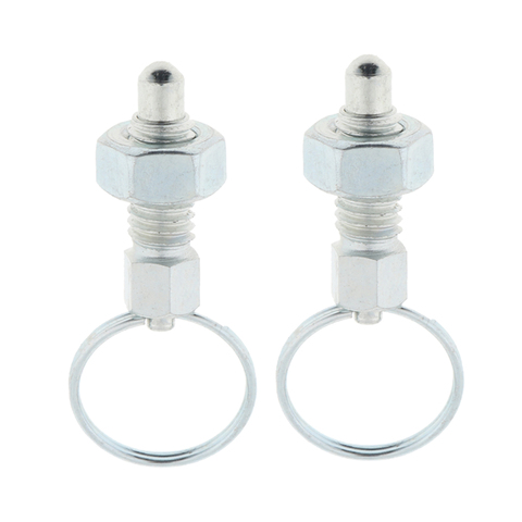 2 Pcs M6 Steel Spring Plunger Indexing Plungers with Pull Ring ► Photo 1/6