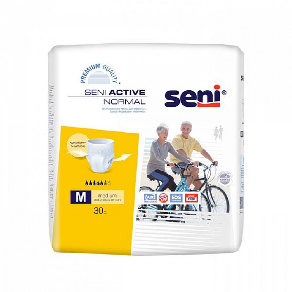 Adult Diapers Seni 195531 SE-096-ME30-RU0  Seni Active Normal Medium absorbent briefs, size 2, 80-110cm, 30pcs.  disposable diapers adult age old for children toilet training panties Diapers-briefs adult ► Photo 1/1