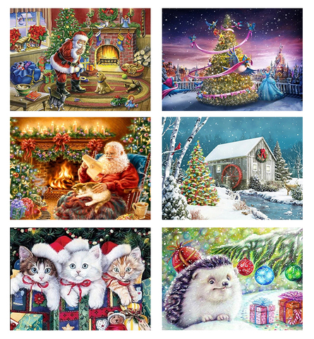 5D Full Diy Diamond Painting Santa Claus Mosaic Handmade Winter Scenery Cross Stitch  Embroidery Decor mery krismas decoratie ► Photo 1/6