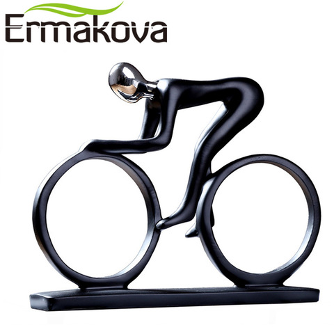 ERMAKOVA Modern Abstract Resin Bicycler Cyclist Statue Bicycle Rider Statue Bike Racer Rider Figurine Office Living Room Decor ► Photo 1/6