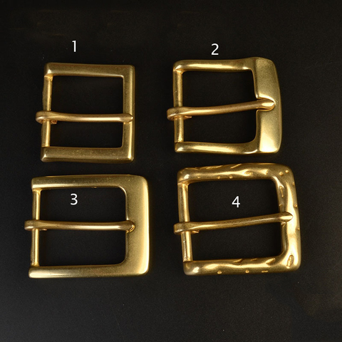 DIY leather craft 40mm inner width 4 design solid brass material belt pin buckle 3pcs/lot ► Photo 1/6