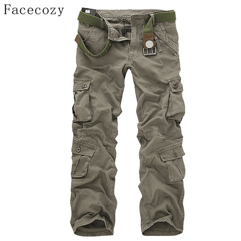 Facecozy Men Tactical Military Cargo Pants Winter Male Outdoor Multi-pockets Windproof Camping Trekking Fishing Hiking Trousers ► Photo 1/6