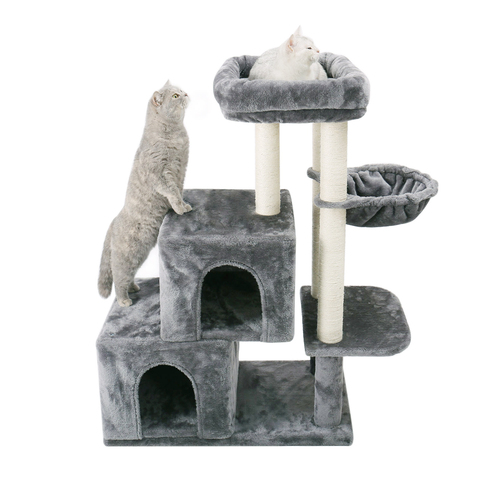 Fast Delivery Large Cat Tree Tower Condo Furniture Scratching Post Pet Kitty Play House with Hammock Perches Platform ► Photo 1/6