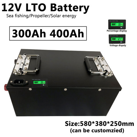 LTO 12V 300Ah 400Ah lithium titanate battery with BMS 10C FAST charge for powerful solar energy inverter+20A charger ► Photo 1/1